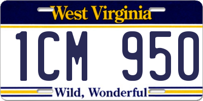 WV license plate 1CM950