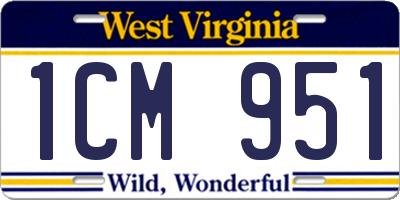 WV license plate 1CM951
