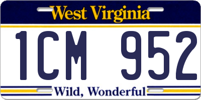 WV license plate 1CM952