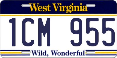 WV license plate 1CM955