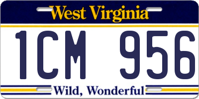 WV license plate 1CM956