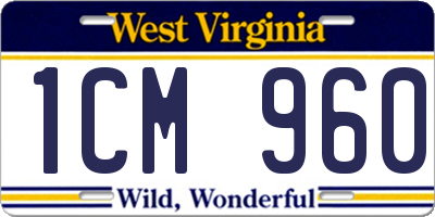 WV license plate 1CM960