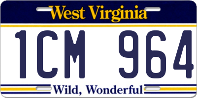 WV license plate 1CM964