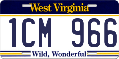 WV license plate 1CM966