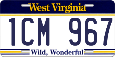 WV license plate 1CM967