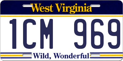 WV license plate 1CM969