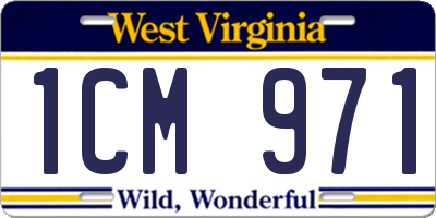 WV license plate 1CM971