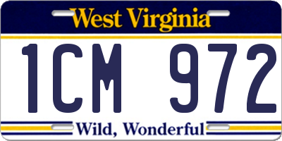 WV license plate 1CM972