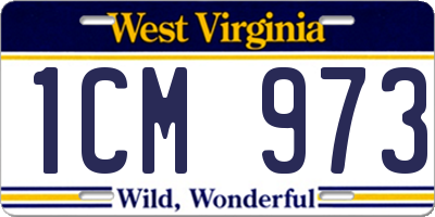 WV license plate 1CM973