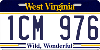 WV license plate 1CM976