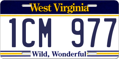 WV license plate 1CM977