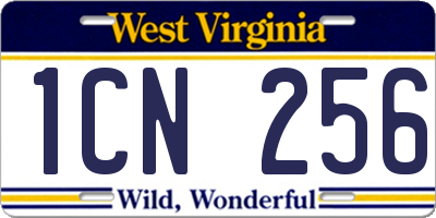 WV license plate 1CN256