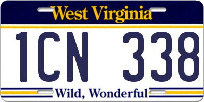 WV license plate 1CN338
