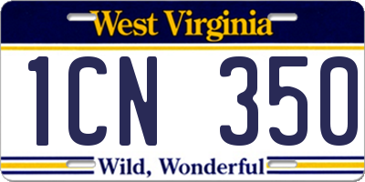 WV license plate 1CN350
