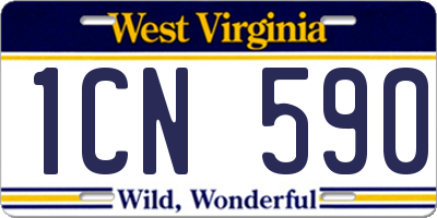 WV license plate 1CN590