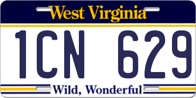 WV license plate 1CN629
