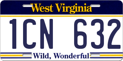 WV license plate 1CN632