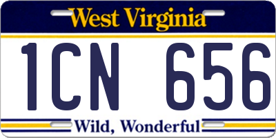 WV license plate 1CN656