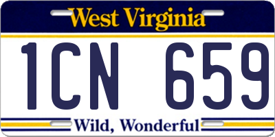 WV license plate 1CN659