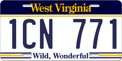 WV license plate 1CN771