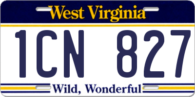 WV license plate 1CN827