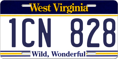 WV license plate 1CN828