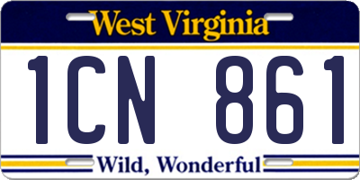 WV license plate 1CN861