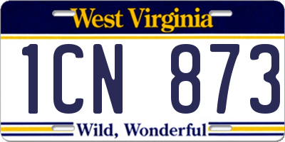 WV license plate 1CN873