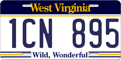 WV license plate 1CN895