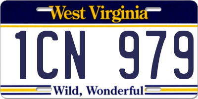 WV license plate 1CN979
