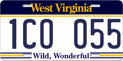 WV license plate 1CO055