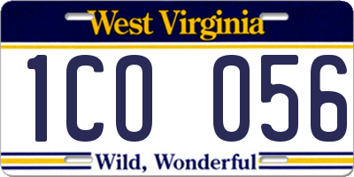 WV license plate 1CO056