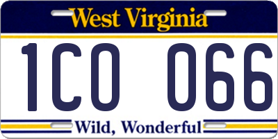 WV license plate 1CO066