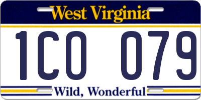WV license plate 1CO079