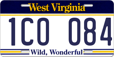 WV license plate 1CO084