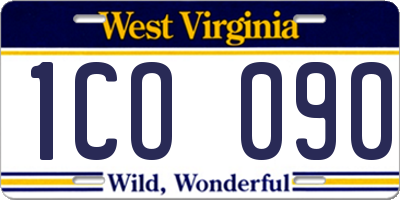 WV license plate 1CO090