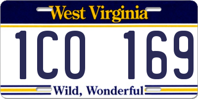 WV license plate 1CO169