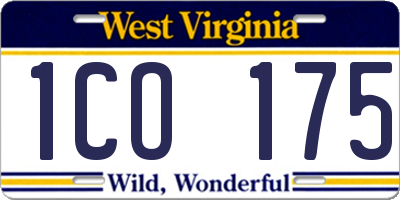 WV license plate 1CO175