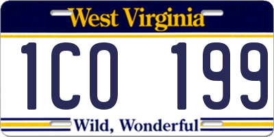 WV license plate 1CO199