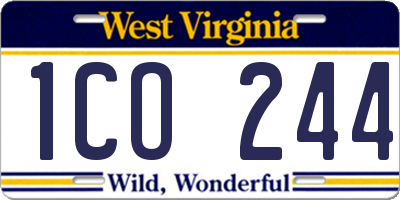 WV license plate 1CO244