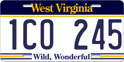 WV license plate 1CO245