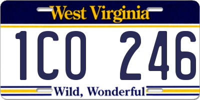 WV license plate 1CO246