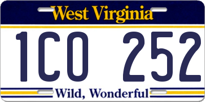 WV license plate 1CO252