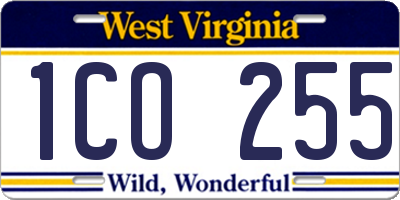 WV license plate 1CO255