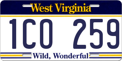 WV license plate 1CO259