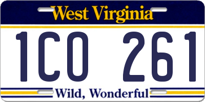 WV license plate 1CO261