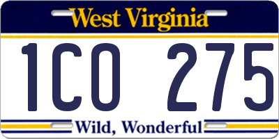 WV license plate 1CO275