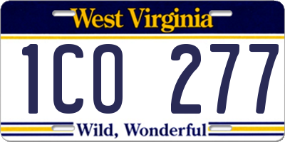 WV license plate 1CO277