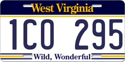 WV license plate 1CO295