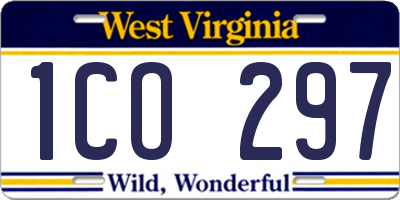 WV license plate 1CO297